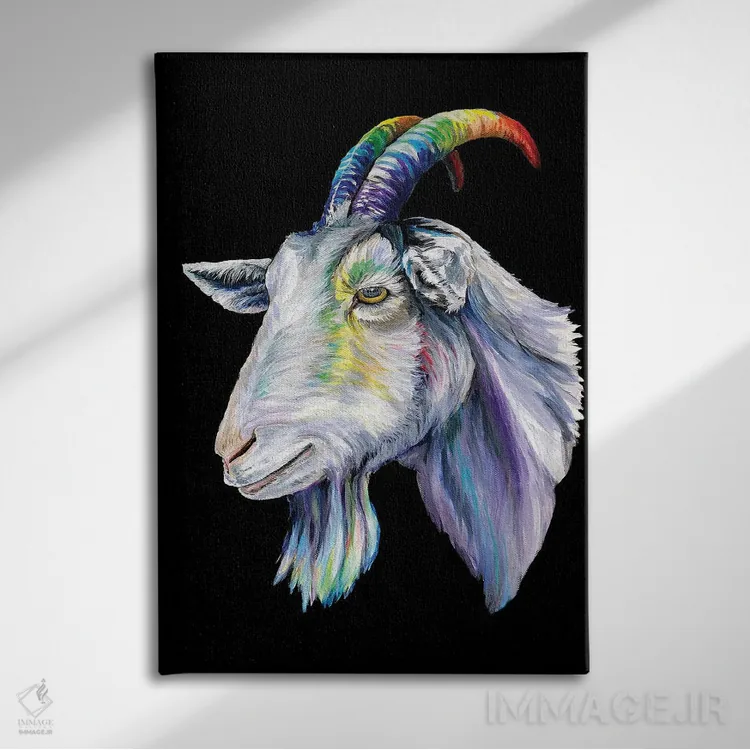 تابلو بز اثر آماندا زیرزو - نمای روبهرو روی دیوار