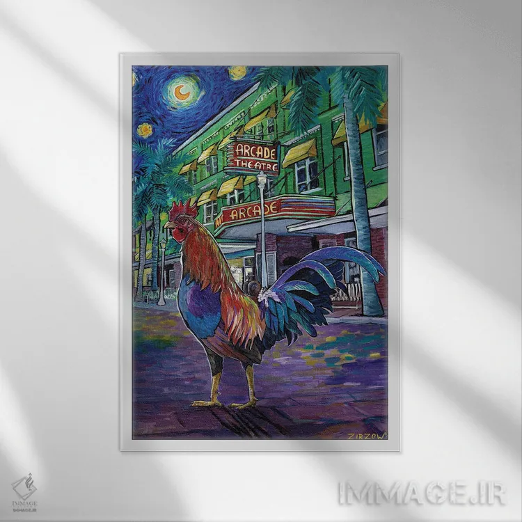 تابلو برای رفتن به آنسوی دیگر (آرکید مرکز شهر فورت مایرز) اثر آماندا زیرزو - نمای قابدار سفید