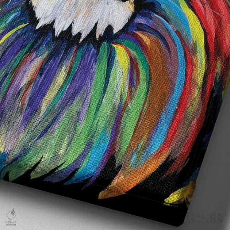 تابلو شیر اثر آماندا زیرزو - نمای نزدیک بافت بوم