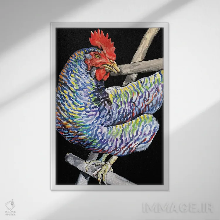 تابلو مرغ کونگ پائو (غذای چینی) اثر آماندا زیرزو - نمای قابدار سفید