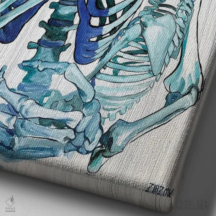 تابلو مادر و کودک اثر آماندا زیرزو - نمای نزدیک بافت بوم