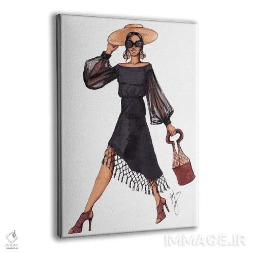 تابلو بانویی با لباس سیاه اثر بروک اشلی - نمای پرسپکتیو محصول