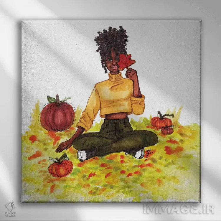 تابلو برگهای پاییزی اثر بروک اشلی - نمای روبهرو روی دیوار