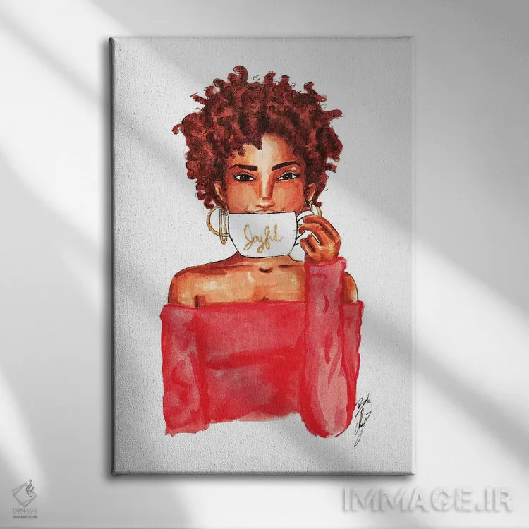 تابلو لیوان شاد اثر بروک اشلی - نمای روبهرو روی دیوار