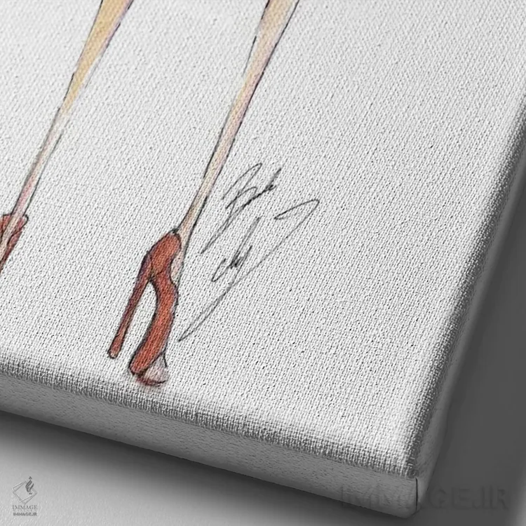 تابلو ژاکت جین اثر بروک اشلی - نمای نزدیک بافت بوم