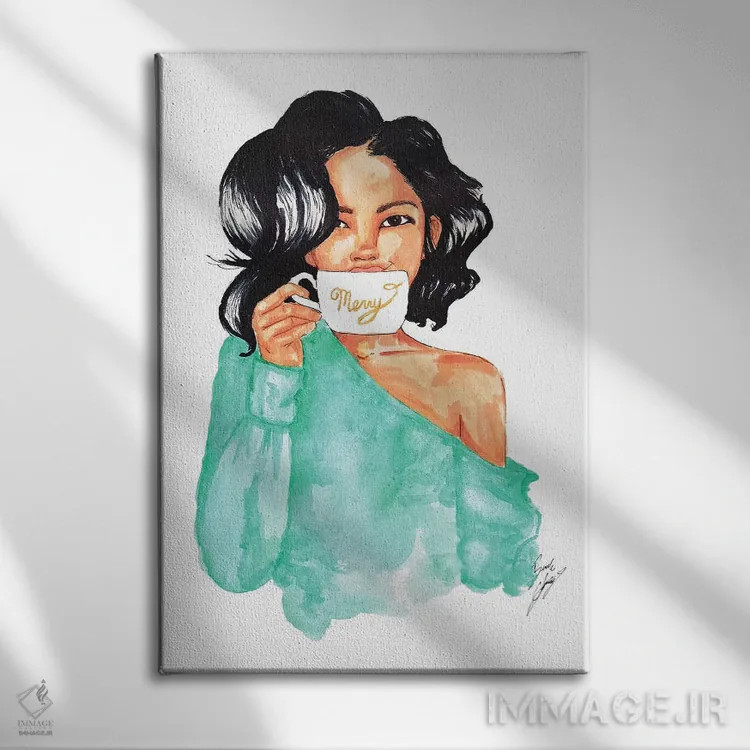 تابلو لیوان شاد اثر بروک اشلی - نمای روبهرو روی دیوار