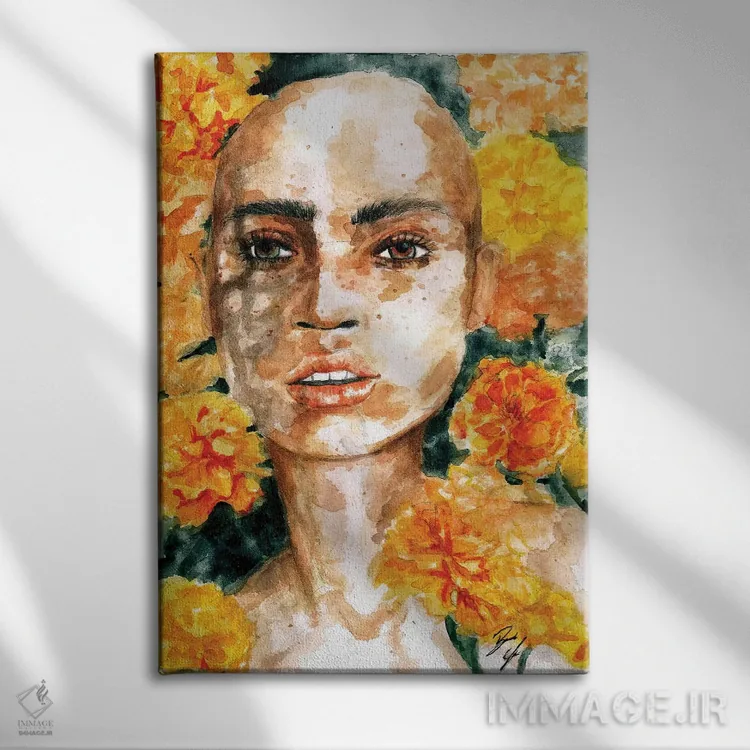 تابلو همیشهبهار (گل) اثر بروک اشلی - نمای روبهرو روی دیوار