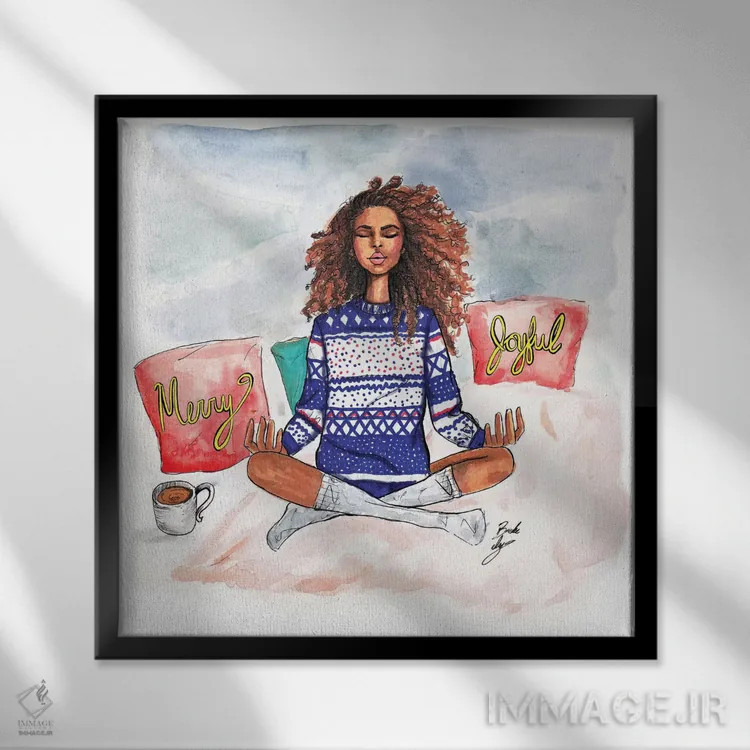 تابلو آرامش تعطیلات اثر بروک اشلی - نمای قابدار مشکی