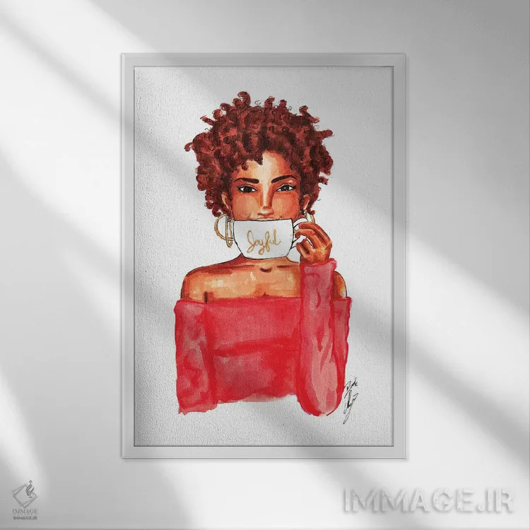 تابلو لیوان شاد اثر بروک اشلی - نمای قابدار سفید