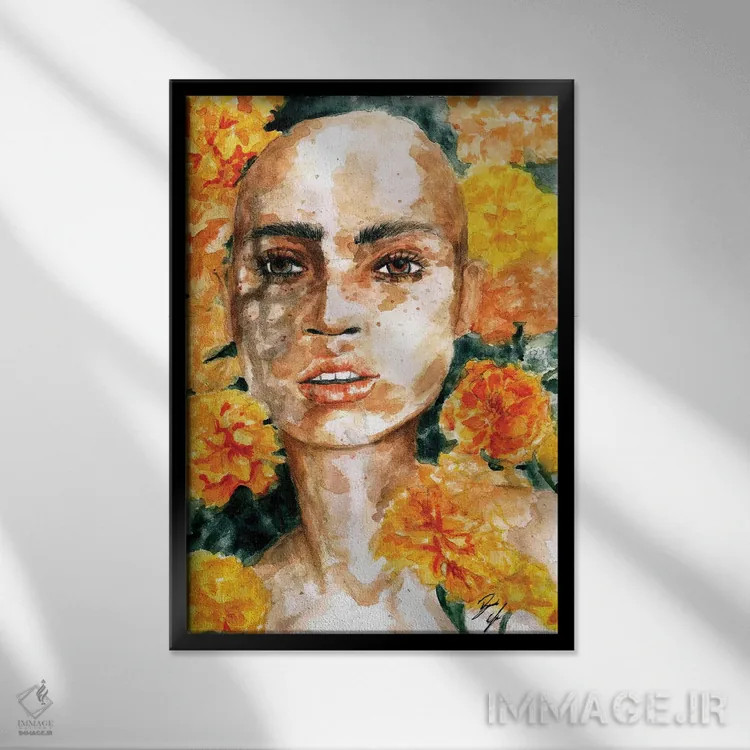 تابلو همیشهبهار (گل) اثر بروک اشلی - نمای قابدار مشکی