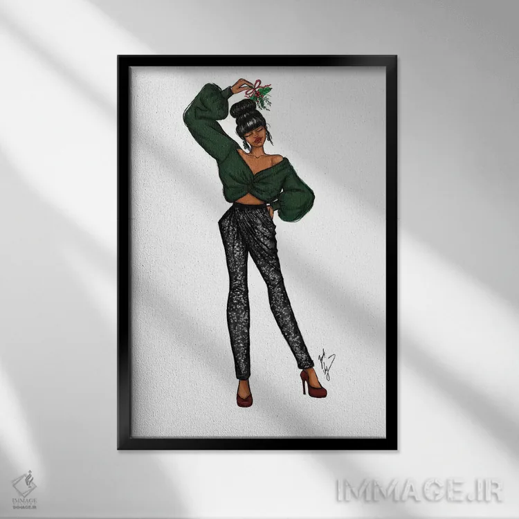 تابلو دارواش (گیاه) اثر بروک اشلی - نمای قابدار مشکی