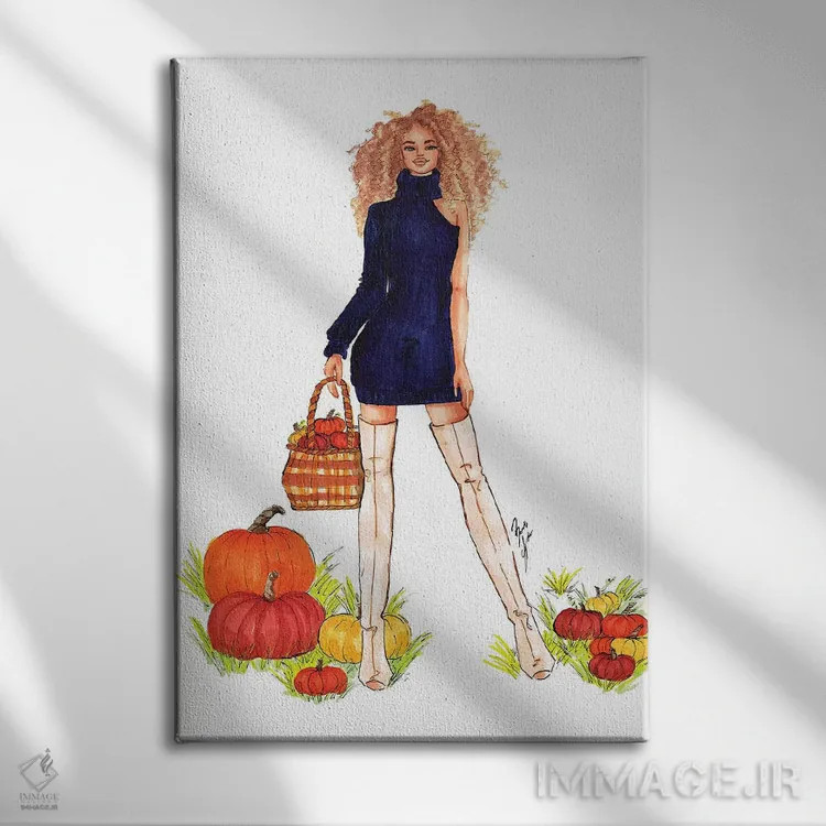 تابلو مزرعه کدو تنبل اثر بروک اشلی - نمای روبهرو روی دیوار