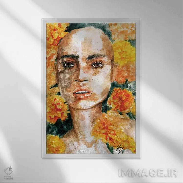 تابلو همیشهبهار (گل) اثر بروک اشلی - نمای قابدار سفید