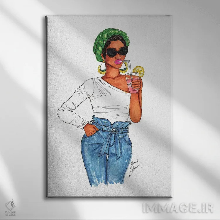 تابلو لیموناد صورتی اثر بروک اشلی - نمای روبهرو روی دیوار