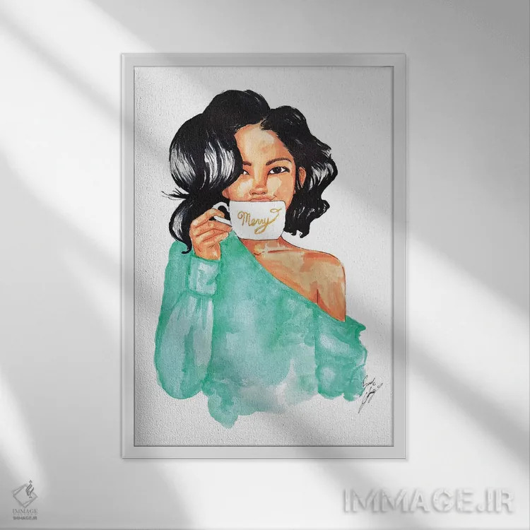 تابلو لیوان شاد اثر بروک اشلی - نمای قابدار سفید