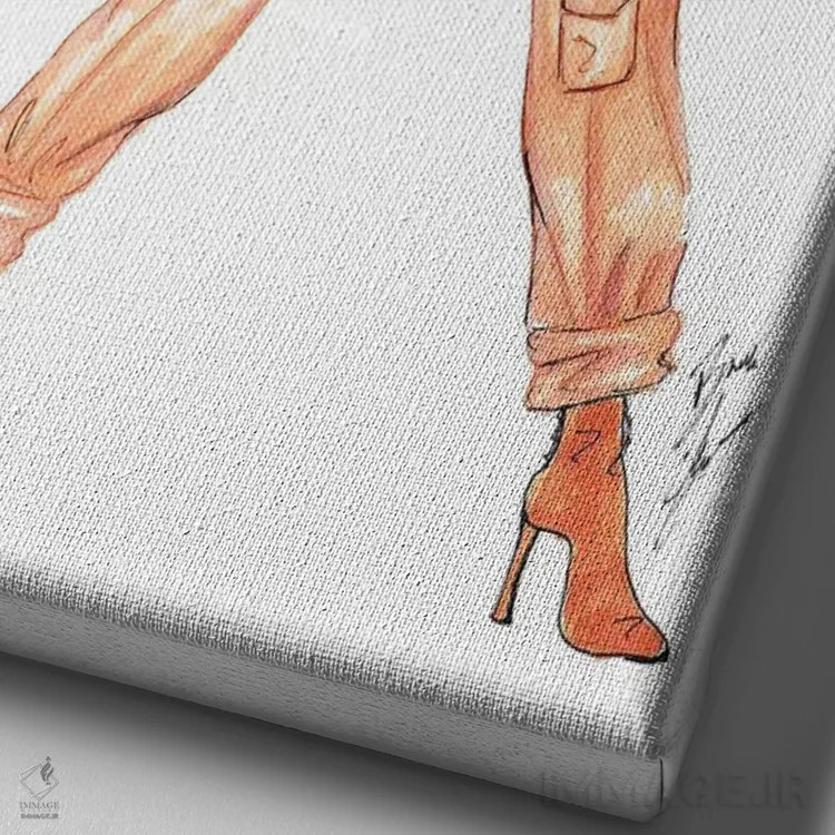 تابلو شالگردن و لاته اثر بروک اشلی - نمای نزدیک بافت بوم