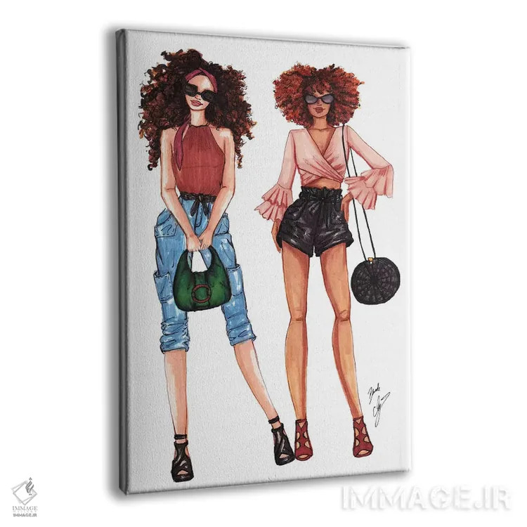 تابلو دختران شهری اثر بروک اشلی - نمای پرسپکتیو محصول