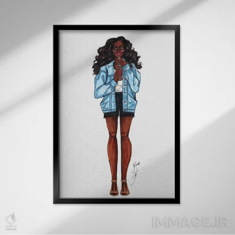 تابلو جین تابستانی اثر بروک اشلی - نمای قابدار مشکی