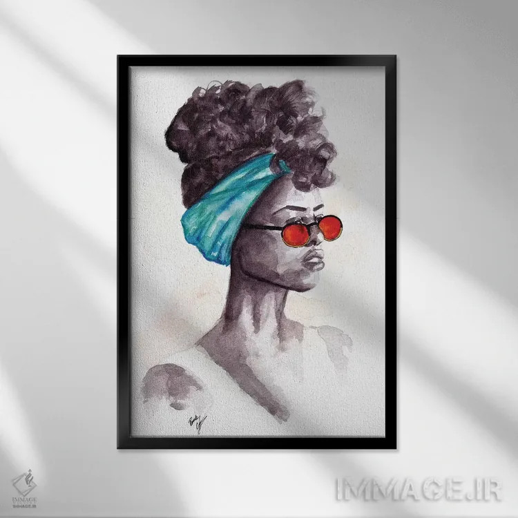 تابلو عینک آفتابی اثر بروک اشلی - نمای قابدار مشکی