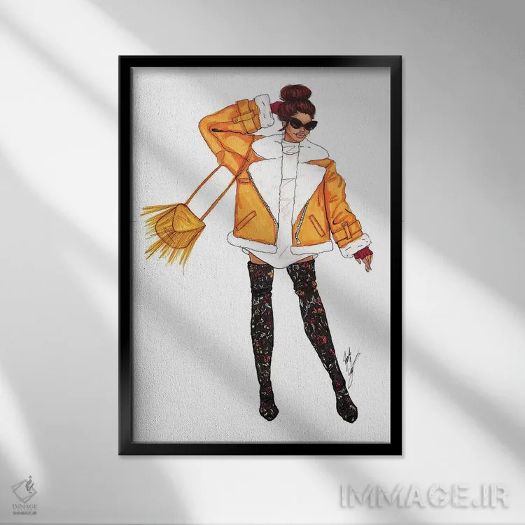 تابلو استایل خیابانی اثر بروک اشلی - نمای قابدار مشکی