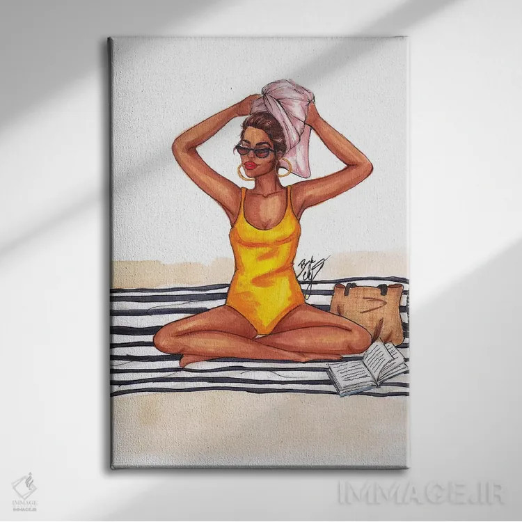 تابلو بوسهخورشیدی (پوست برنزه شده با آفتاب) اثر بروک اشلی - نمای روبهرو روی دیوار