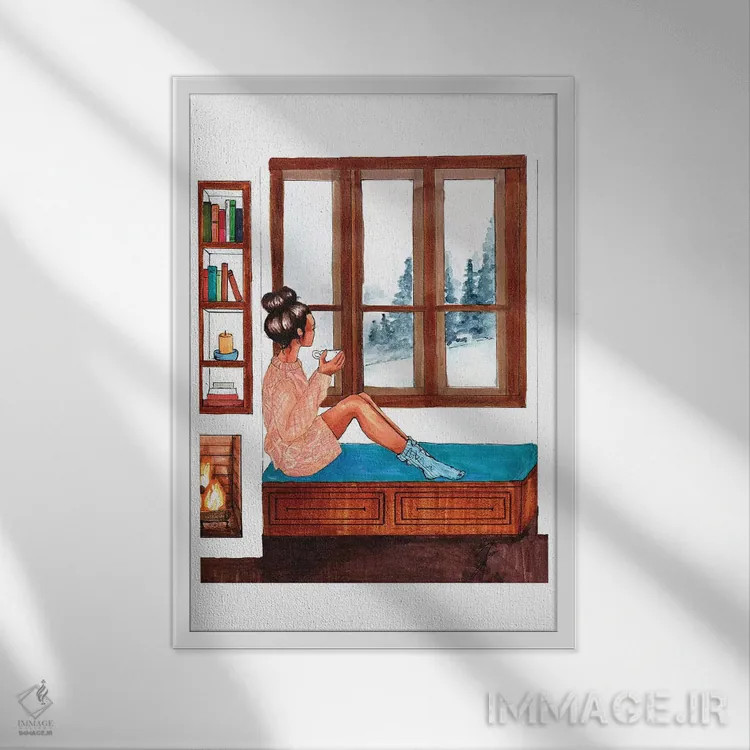 تابلو برفگیر شده اثر بروک اشلی - نمای قابدار سفید