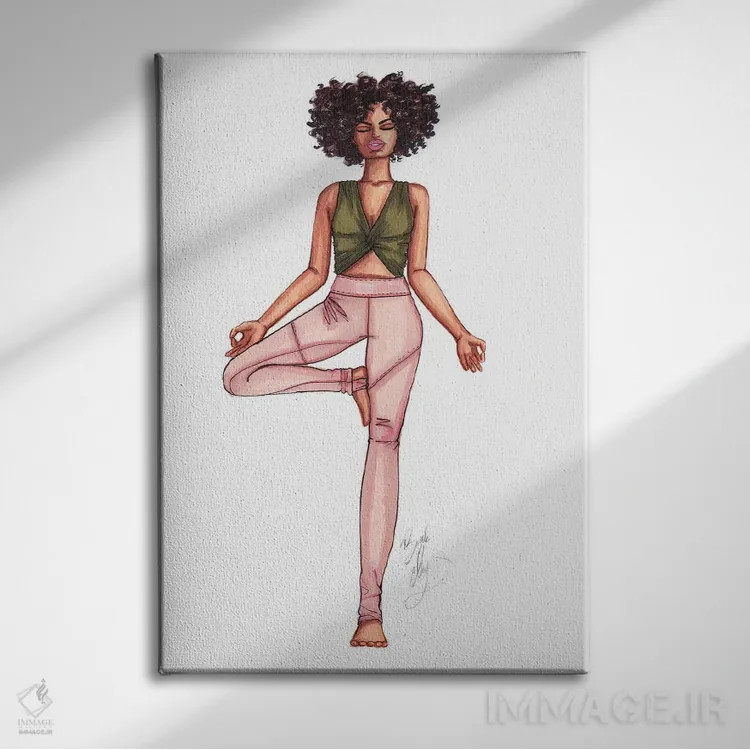 تابلو حرکت درخت (یوگا) اثر بروک اشلی - نمای روبهرو روی دیوار