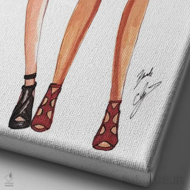 تابلو دختران شهری اثر بروک اشلی - نمای نزدیک بافت بوم