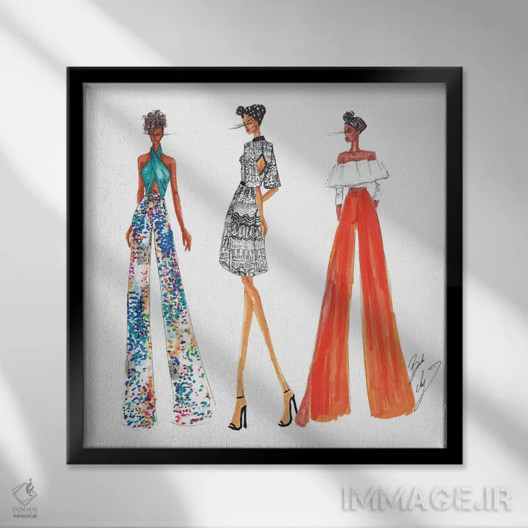 تابلو اقامتگاه تابستانی اثر بروک اشلی - نمای قابدار مشکی