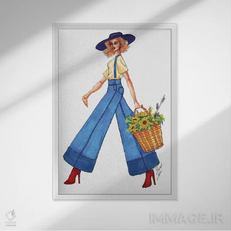 تابلو گلهای آفتابگردان و اسطوخودوس اثر بروک اشلی - نمای قابدار سفید