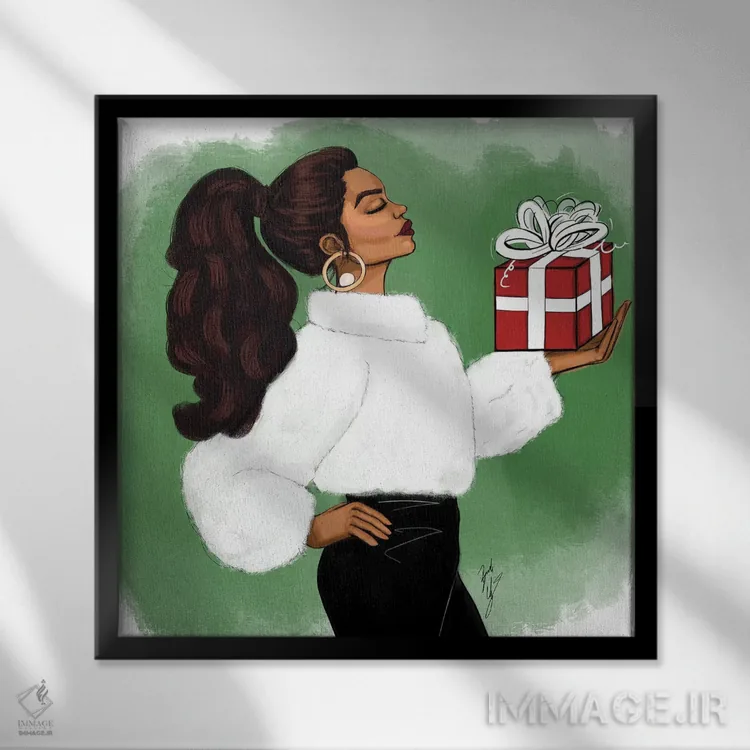 تابلو هدیهٔ بخشندگی اثر بروک اشلی - نمای قابدار مشکی