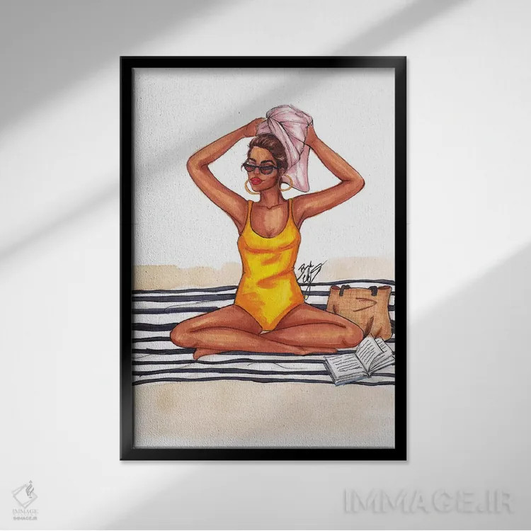 تابلو بوسهخورشیدی (پوست برنزه شده با آفتاب) اثر بروک اشلی - نمای قابدار مشکی