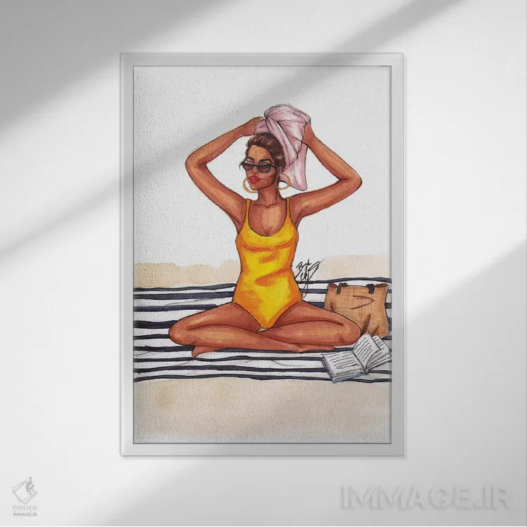 تابلو بوسهخورشیدی (پوست برنزه شده با آفتاب) اثر بروک اشلی - نمای قابدار سفید