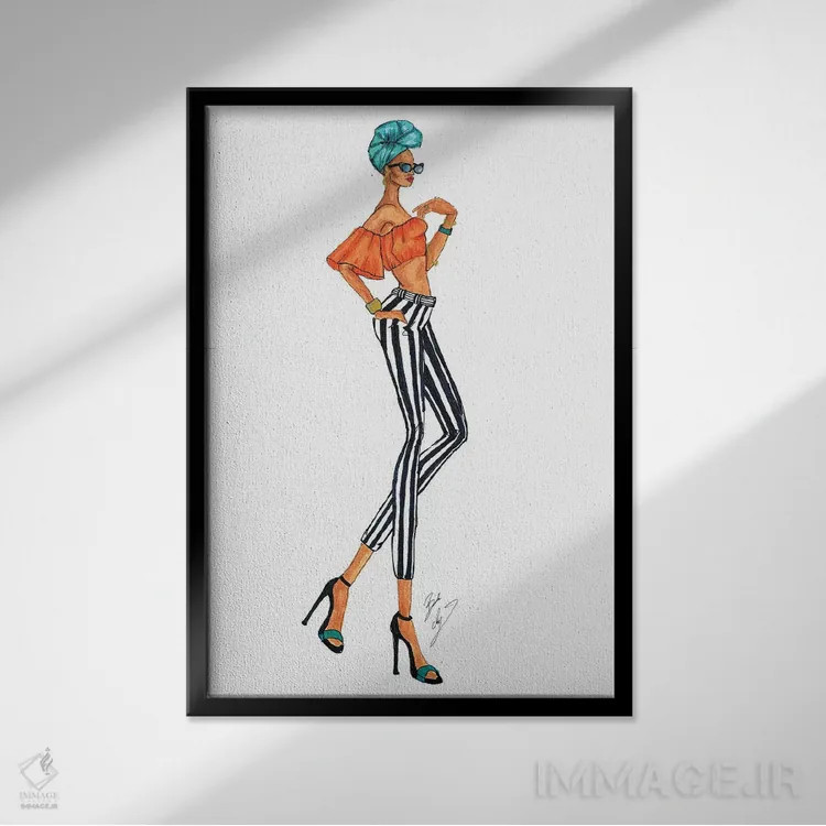 تابلو تروپیکانا (گرمسیری) اثر بروک اشلی - نمای قابدار مشکی