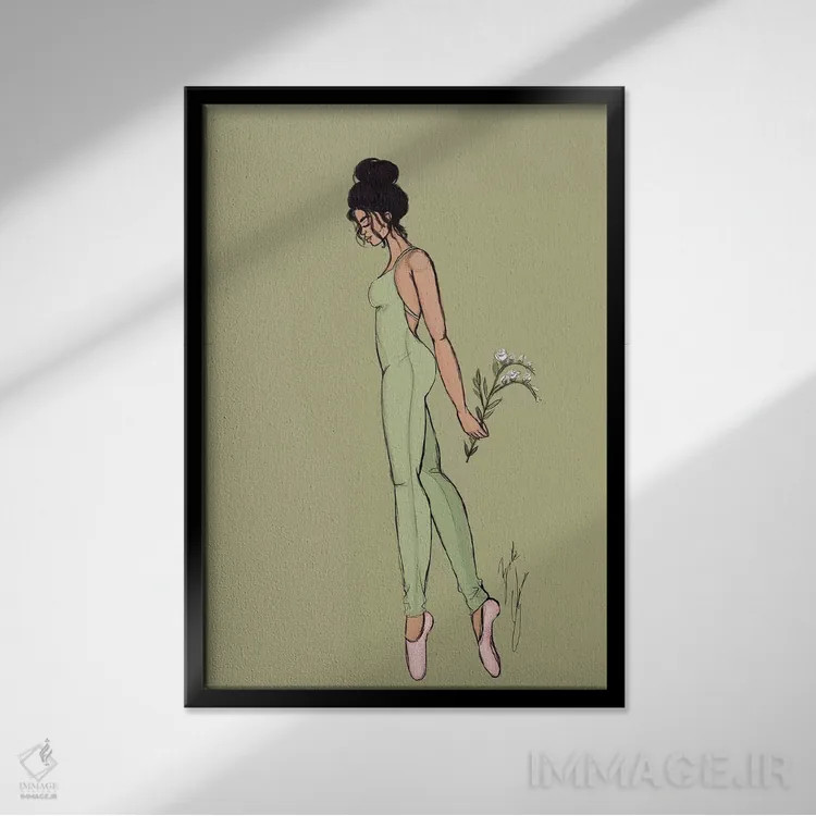 تابلو زیتون اثر بروک اشلی - نمای قابدار مشکی