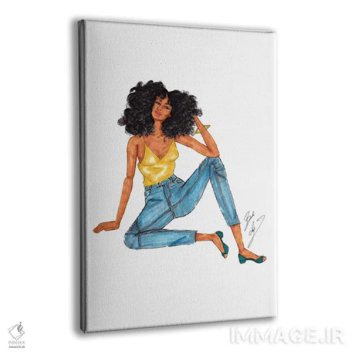 تابلو دختر فرفری اثر بروک اشلی - نمای پرسپکتیو محصول