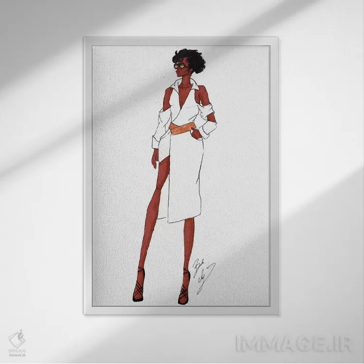 تابلو نسیم خنک اثر بروک اشلی - نمای قابدار سفید