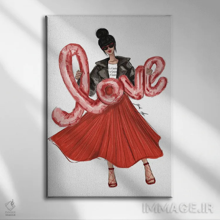 تابلو دوستت دارم (فرانسوی) اثر بروک اشلی - نمای روبهرو روی دیوار