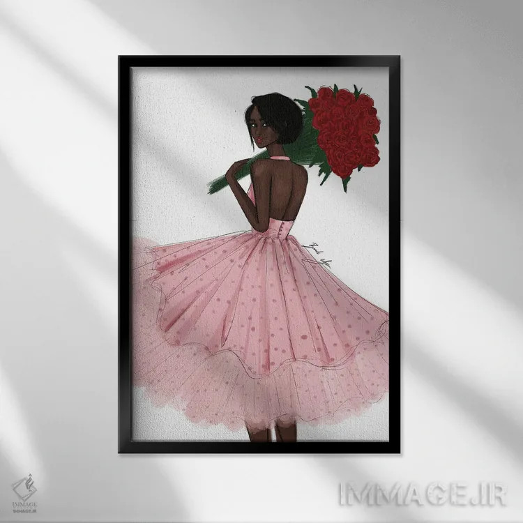 تابلو رزهای تازه اثر بروک اشلی - نمای قابدار مشکی