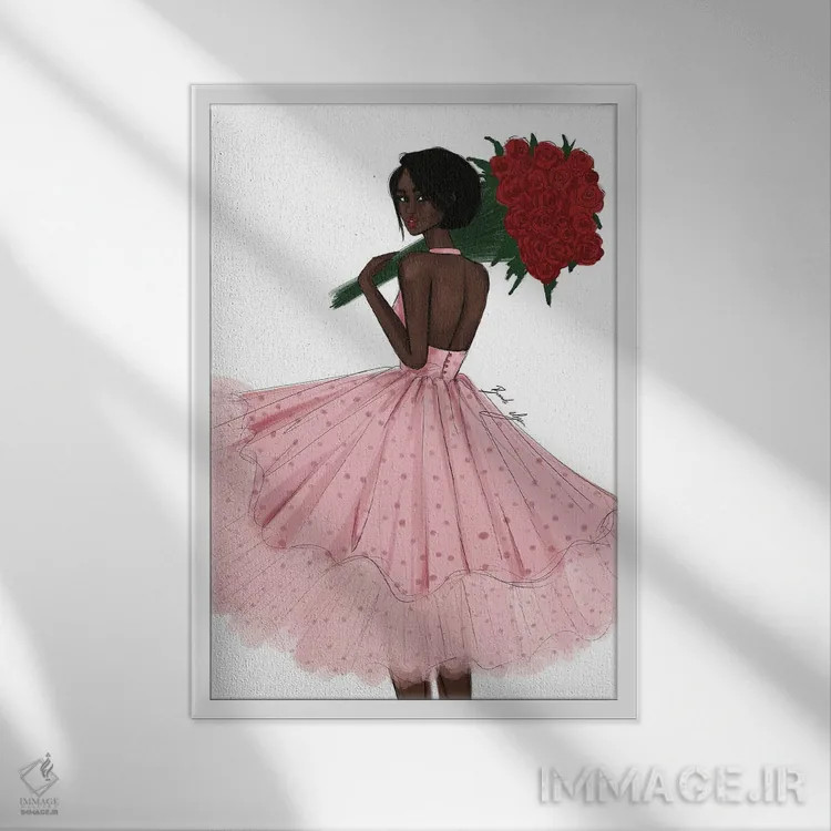 تابلو رزهای تازه اثر بروک اشلی - نمای قابدار سفید