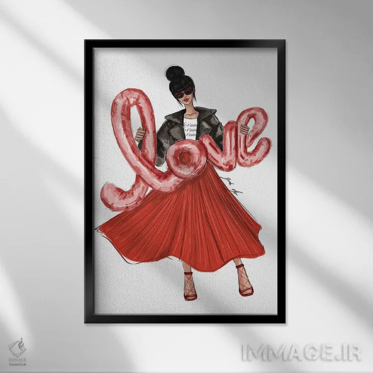 تابلو دوستت دارم (فرانسوی) اثر بروک اشلی - نمای قابدار مشکی