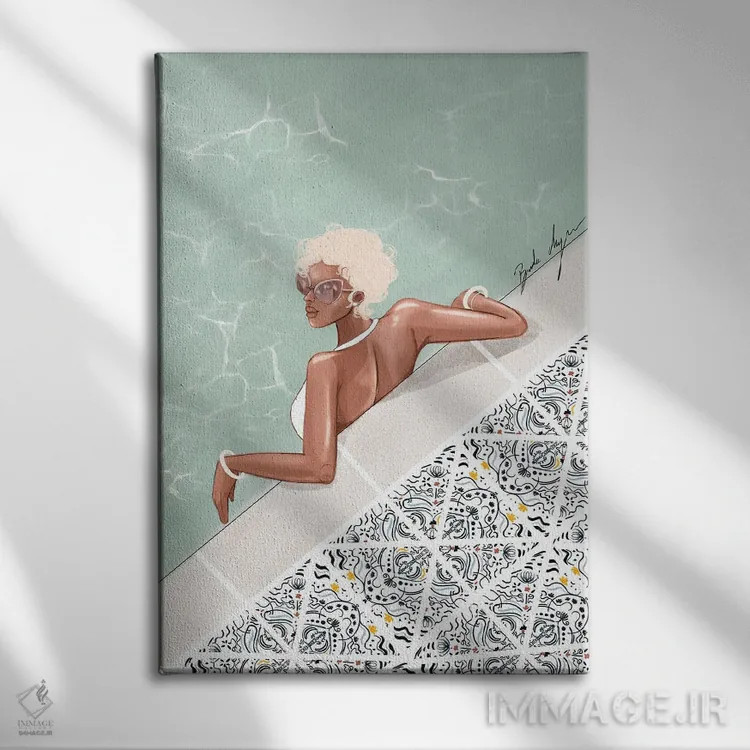 تابلو کنار استخر اثر بروک اشلی - نمای روبهرو روی دیوار