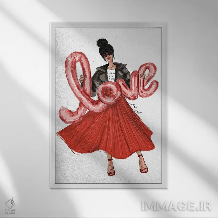 تابلو دوستت دارم (فرانسوی) اثر بروک اشلی - نمای قابدار سفید