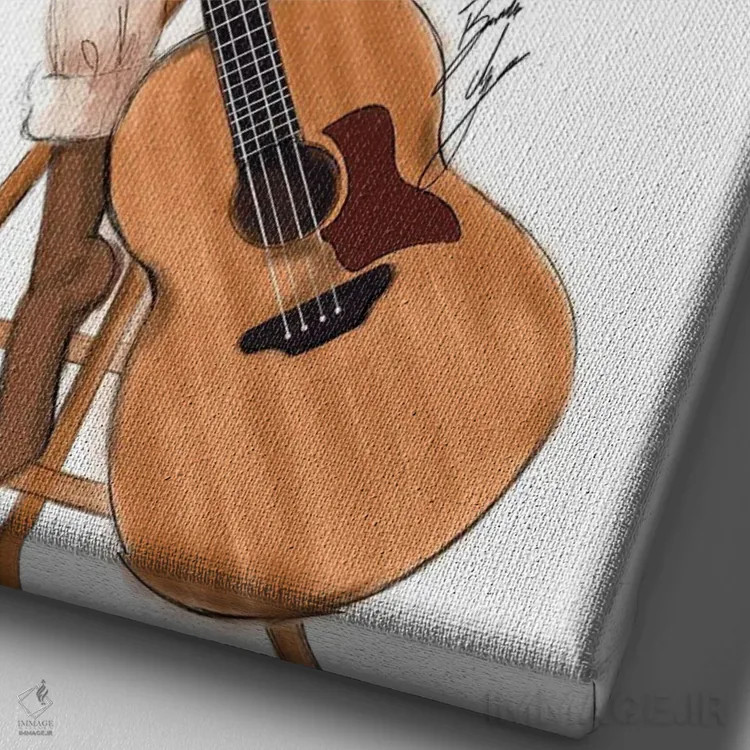 تابلو موسیقیدان اثر بروک اشلی - نمای نزدیک بافت بوم