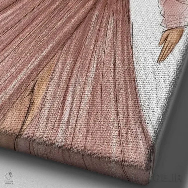 تابلو زیبا در صورتی اثر بروک اشلی - نمای نزدیک بافت بوم