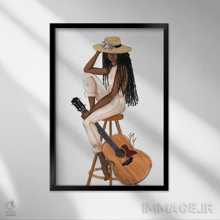 تابلو موسیقیدان اثر بروک اشلی - نمای قابدار مشکی