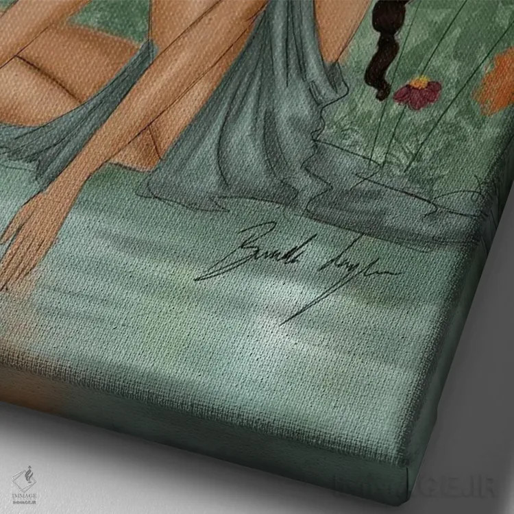 تابلو باغ اثر بروک اشلی - نمای نزدیک بافت بوم