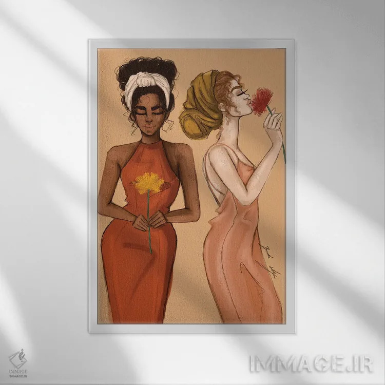 تابلو در اوج شکوفه اثر بروک اشلی - نمای قابدار سفید