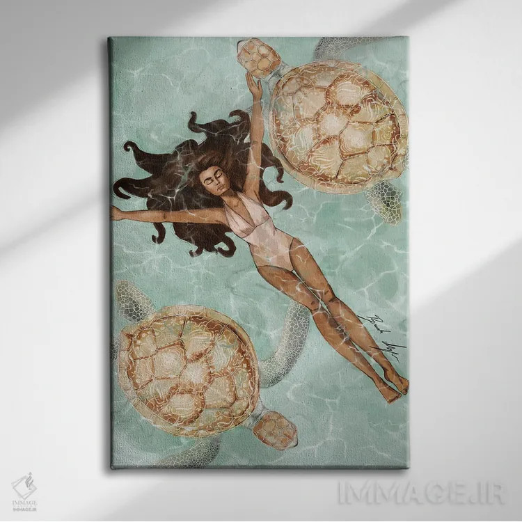 تابلو آبهای آرام اثر بروک اشلی - نمای روبهرو روی دیوار