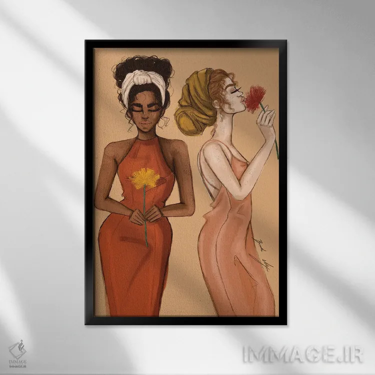 تابلو در اوج شکوفه اثر بروک اشلی - نمای قابدار مشکی